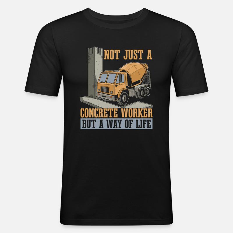 Betonarbeiter - Männer Slim Fit T-Shirt - Schwarz
