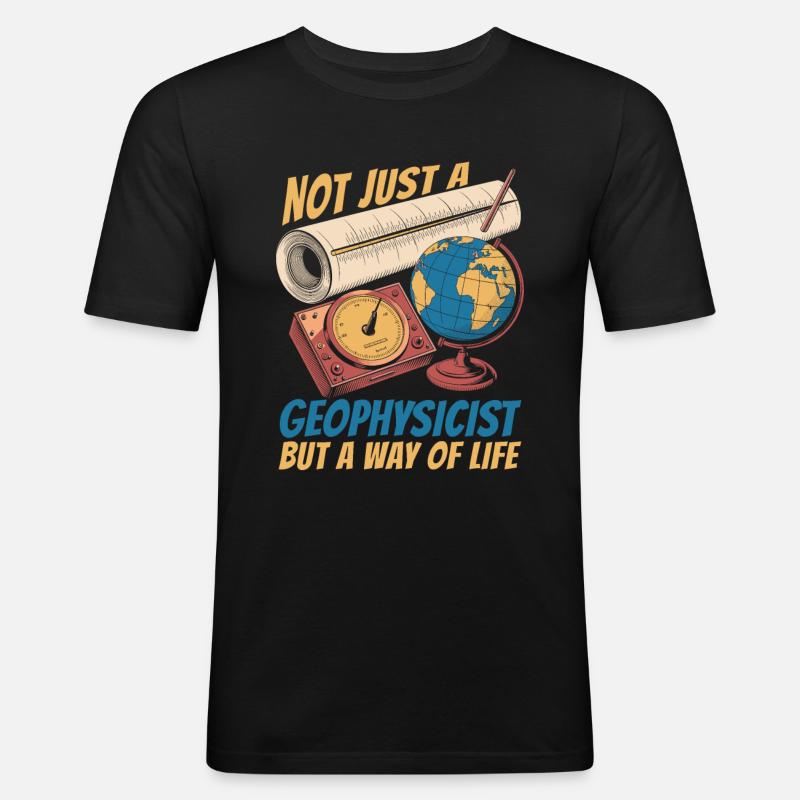 Geophysiker - Männer Slim Fit T-Shirt - Schwarz