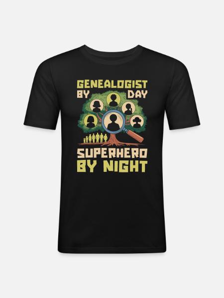 Genealogist - Men's Slim Fit T-Shirt - black