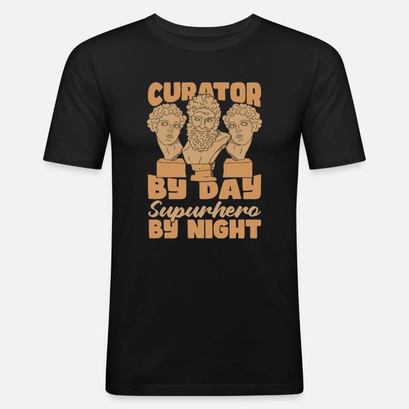 Kurator - Männer Slim Fit T-Shirt - Schwarz