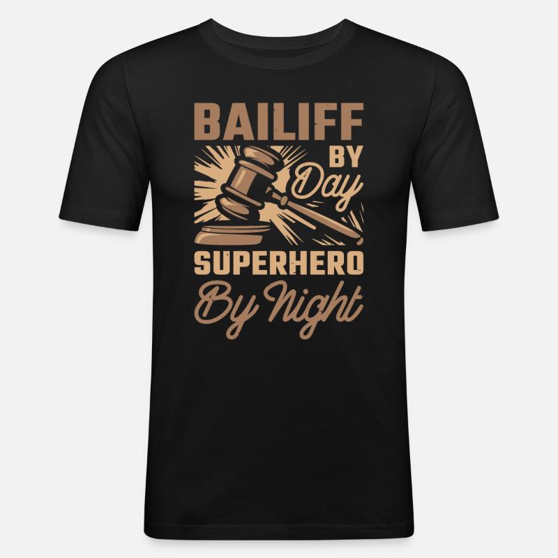 Gerichtsvollzieher - Männer Slim Fit T-Shirt - Schwarz