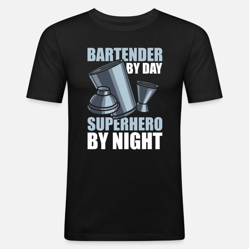 Barkeeper Bartender - Männer Slim Fit T-Shirt - Schwarz