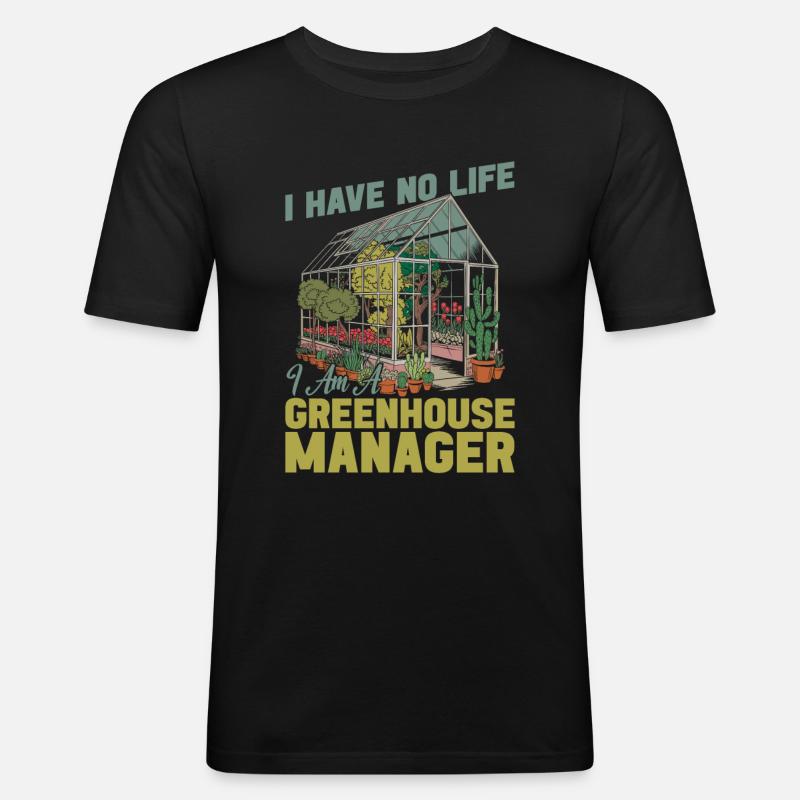 Gewächshausmanager - Männer Slim Fit T-Shirt - Schwarz