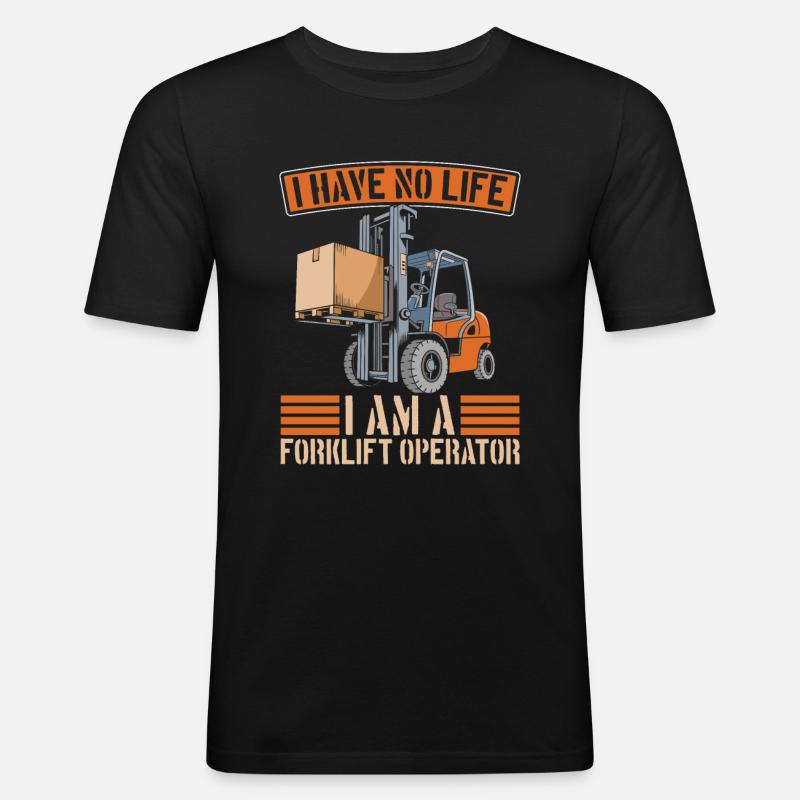 Gabelstapler Staplerfahrer - Männer Slim Fit T-Shirt - Schwarz