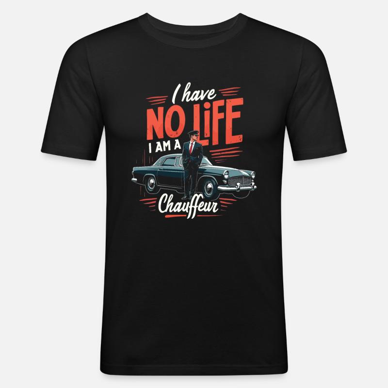 Chauffeur - Männer Slim Fit T-Shirt - Schwarz