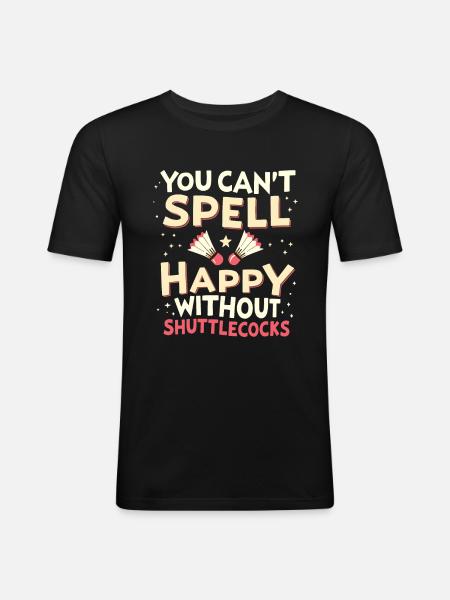 Badminton Federball - Men's Slim Fit T-Shirt - black