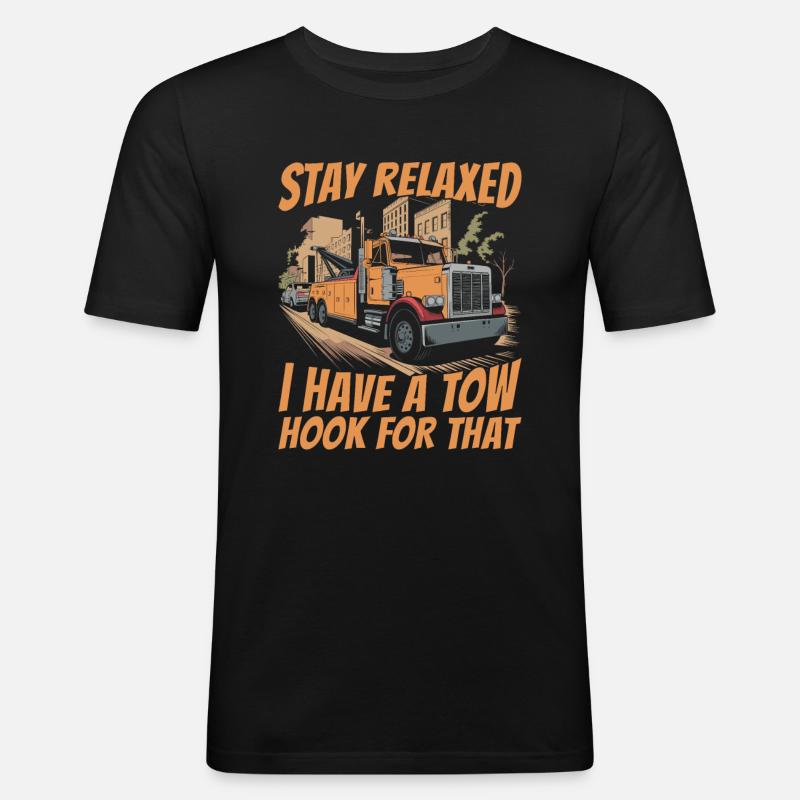 Abschleppdienst Abschlepper - Männer Slim Fit T-Shirt - Schwarz