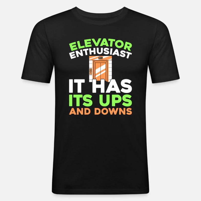 Elevator Elevator - Men's Slim Fit T-Shirt - black