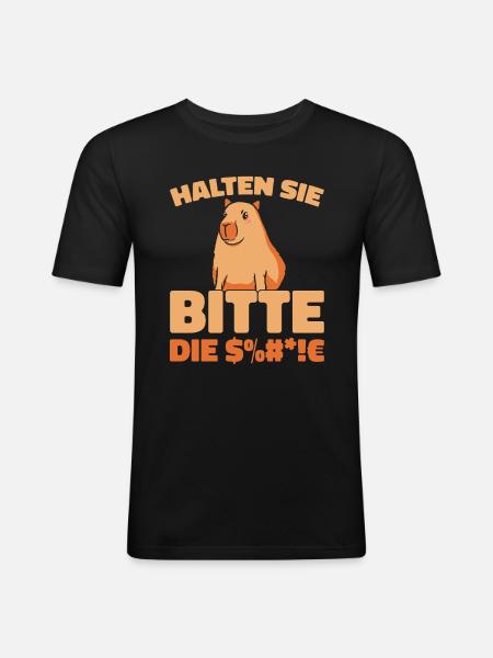 Capybara Wasserschwein - Men's Slim Fit T-Shirt - black