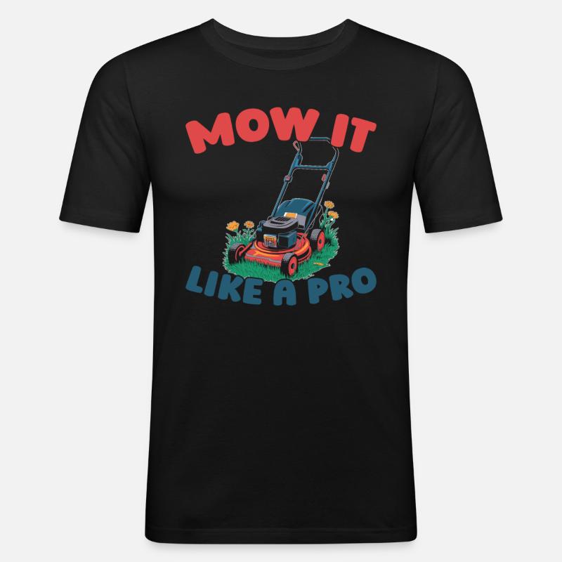Rasenmäher Mähen - Männer Slim Fit T-Shirt - Schwarz