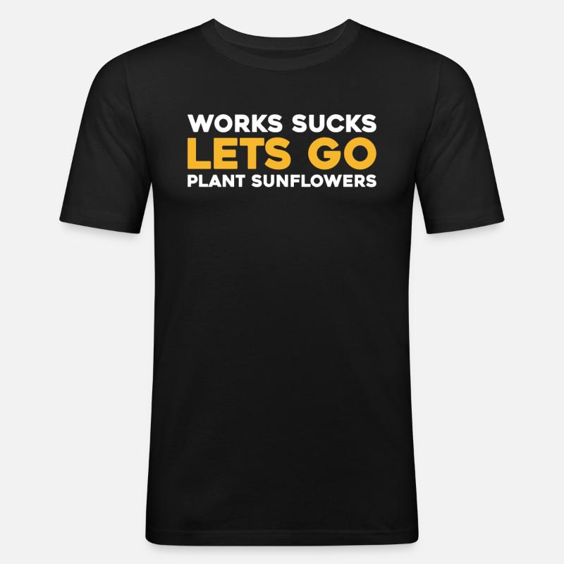 Sonnenblume - Männer Slim Fit T-Shirt - Schwarz