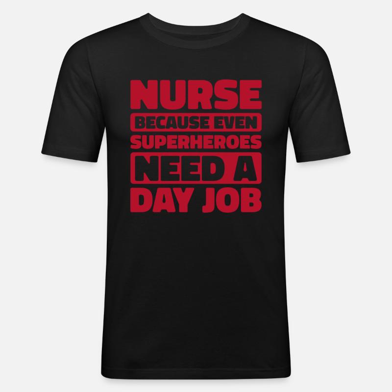 Krankenschwester Funny - Männer Slim Fit T-Shirt - Schwarz
