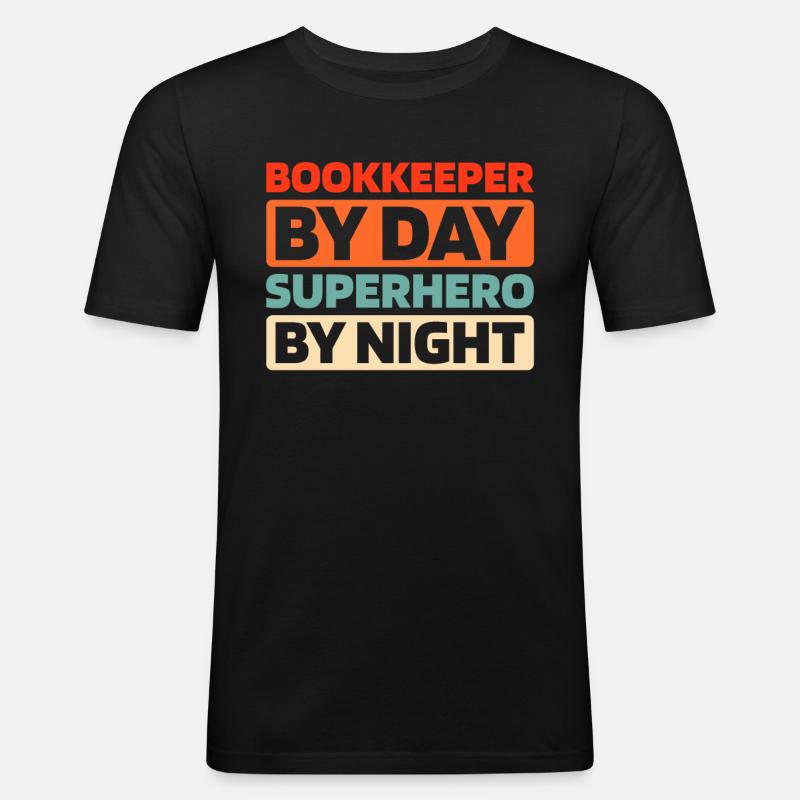 Buchhalter - Männer Slim Fit T-Shirt - Schwarz