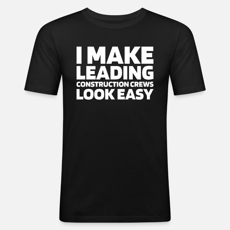 Bauvorarbeiter - Männer Slim Fit T-Shirt - Schwarz