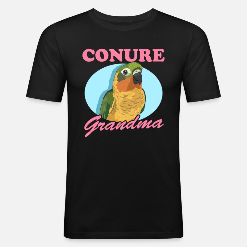 Conure Oma Papageien Conures Geschenk - Männer Slim Fit T-Shirt - Schwarz