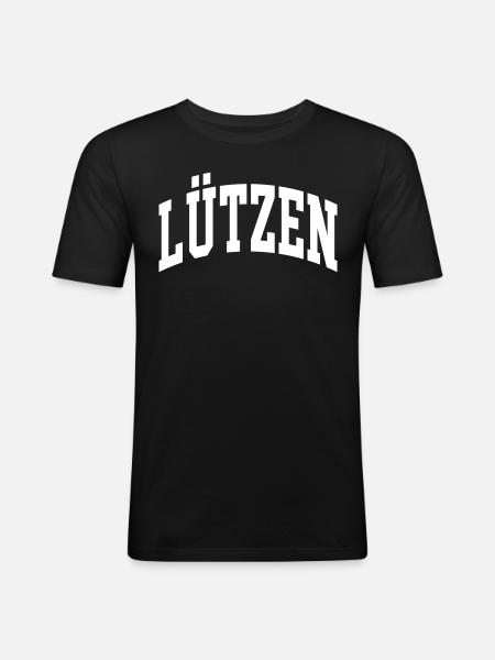 Lützen - Männer Slim Fit T-Shirt - Schwarz