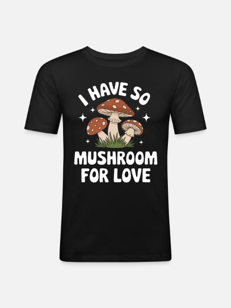 Champignons Champignons Champignon Champignon - T-shirt près du corps Homme - noir