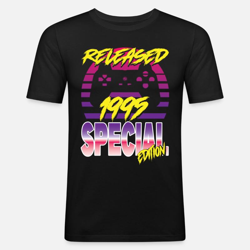 Released 1995 Special Edition - Männer Slim Fit T-Shirt - Schwarz