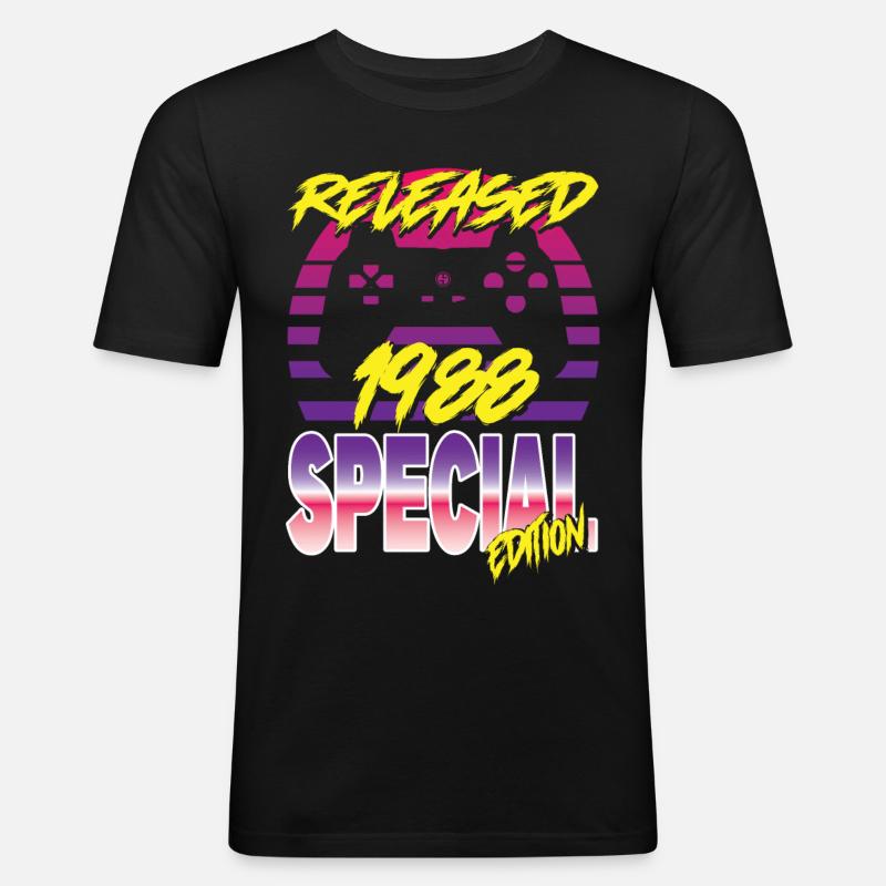 Released 1988 Special Edition - Männer Slim Fit T-Shirt - Schwarz
