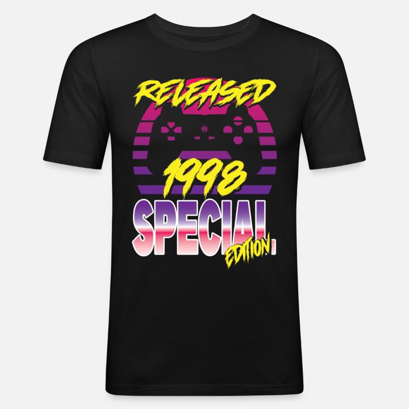Released 1998 Special Edition - Männer Slim Fit T-Shirt - Schwarz