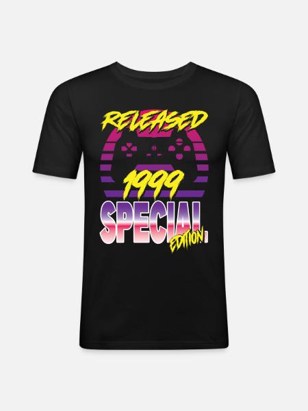 Released 1999 Special Edition - Männer Slim Fit T-Shirt - Schwarz