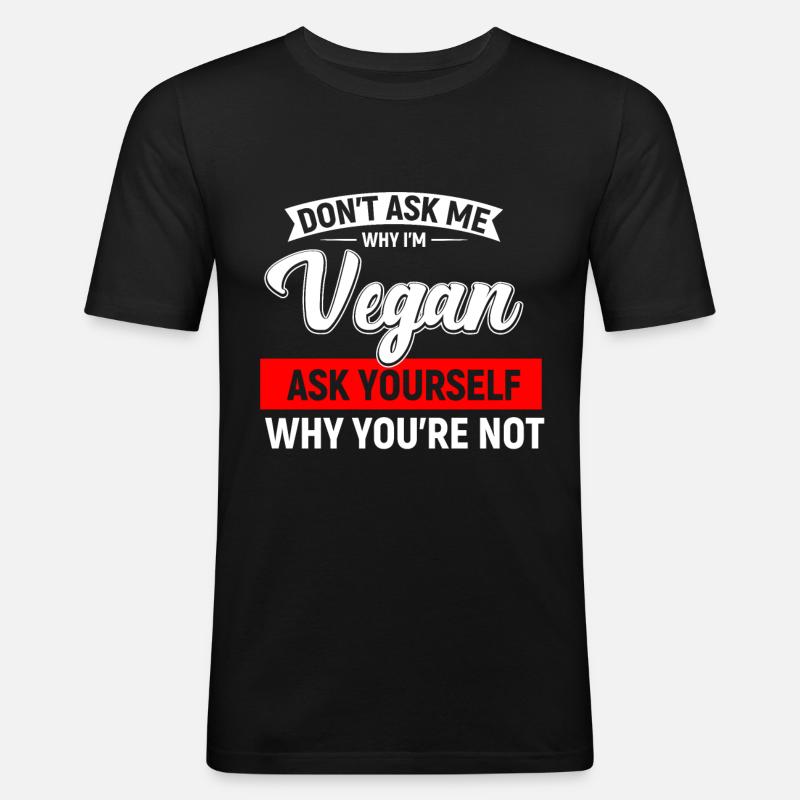 veganer - Männer Slim Fit T-Shirt - Schwarz