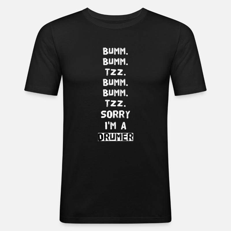 BEATBOX DRUMER - Männer Slim Fit T-Shirt - Schwarz