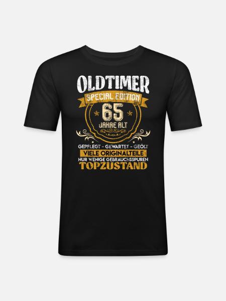Classic car 65 years old 65 birthday - Men's Slim Fit T-Shirt - black