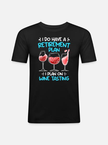 Vindrikker Pensionist Pension - Herre Slim Fit T-Shirt - sort