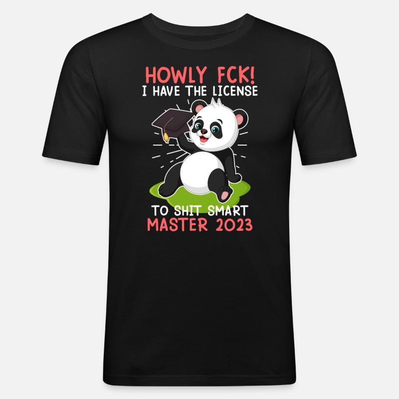 Master 2023 Lizenz zum Klugscheißen - Männer Slim Fit T-Shirt - Schwarz
