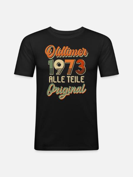 Oldtimer 50 ans 50e anniversaire - T-shirt près du corps Homme - noir