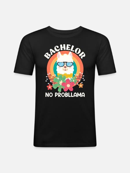 Licence NO Probllama - T-shirt près du corps Homme - noir
