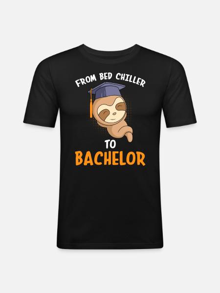 Bachelor 2023 fra sengekjøler til bachelor - Slim Fit T-skjorte for menn - svart