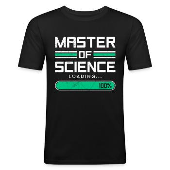 Loading complete Masterabschluss Master of Science - Männer Slim Fit T-Shirt - Schwarz - Vorne - Nik (191cm)