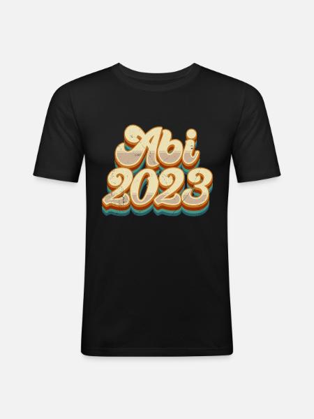 Abi 2023 Abitur Abiturient - Männer Slim Fit T-Shirt - Schwarz