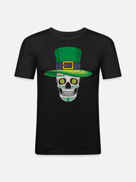 Irlande Saint-Patrick Irlandais - T-shirt près du corps Homme - noir