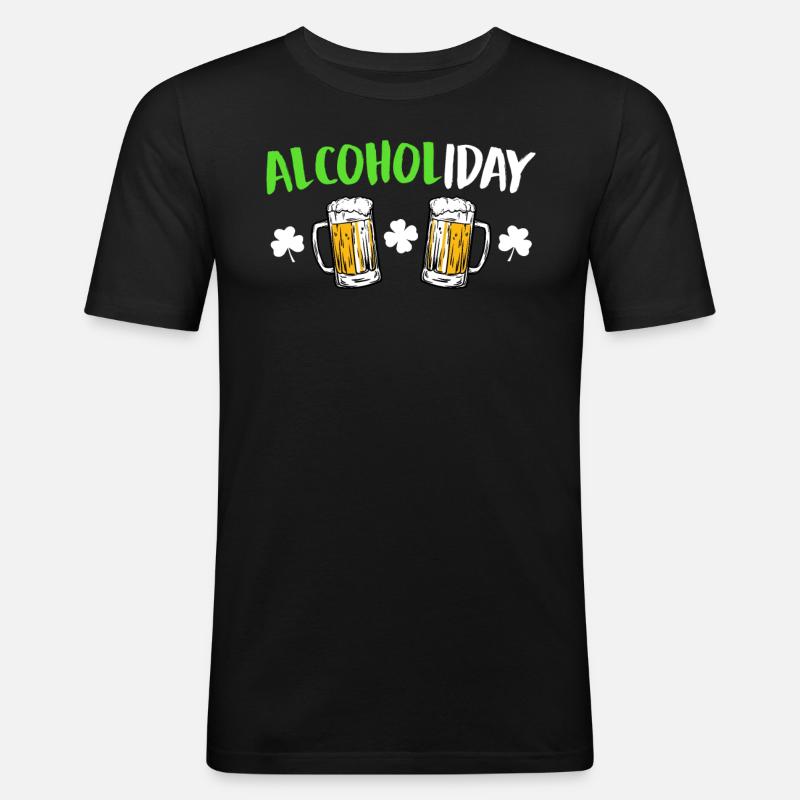 Alcoholiday St. Patricks Day - Männer Slim Fit T-Shirt - Schwarz