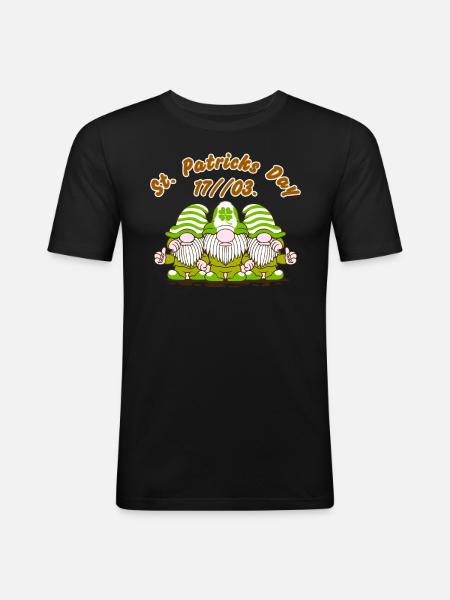 Joyeux lutins de la Saint-Patrick - T-shirt près du corps Homme - noir