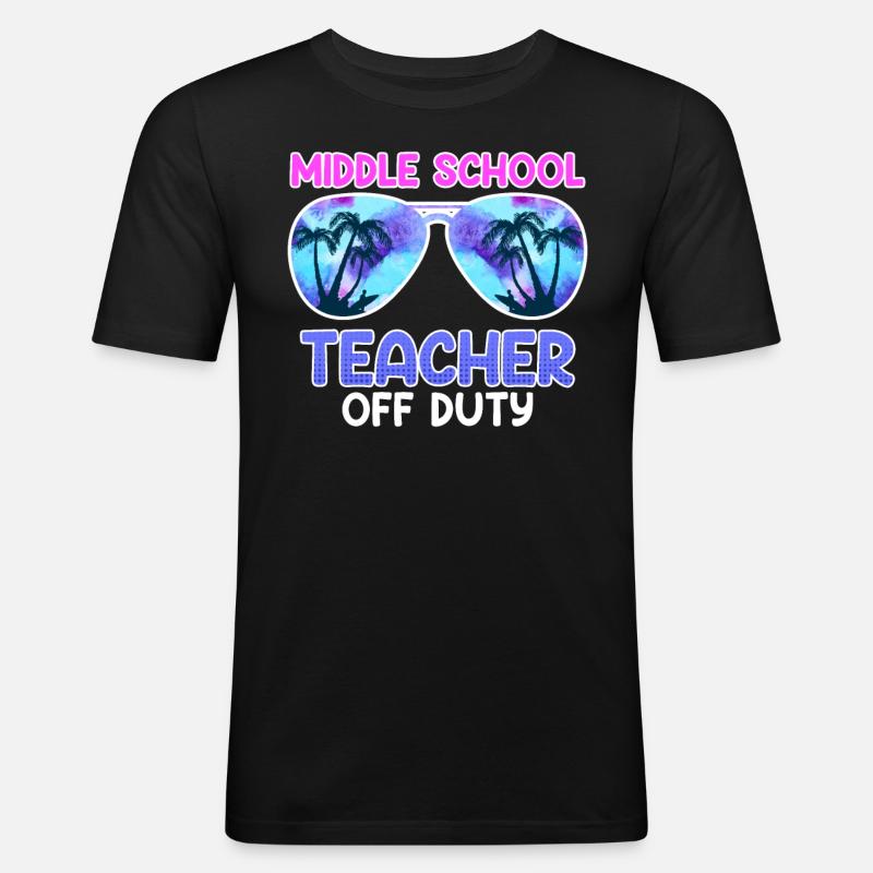 Mittelstufe Klassenlehrer auf Ferien Lehrer - Männer Slim Fit T-Shirt - Schwarz