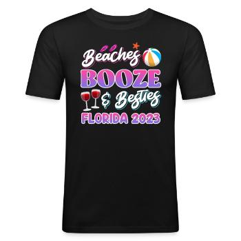 Beaches Booze Beasts Florida Holiday Spring Break - Men's Slim Fit T-Shirt - black - Front - Nik (191cm)