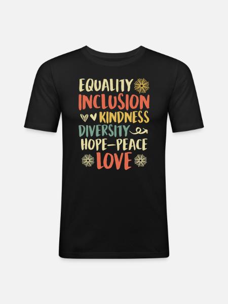 Inclusion handicap acceptation et sensibilisation - T-shirt près du corps Homme - noir