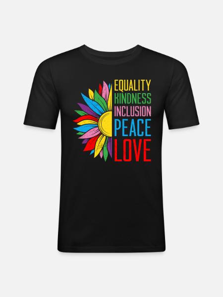 Inclusion Equality Kindness Acceptance - Men's Slim Fit T-Shirt - black