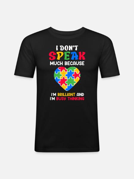 autism awareness autistic child - Men's Slim Fit T-Shirt - black