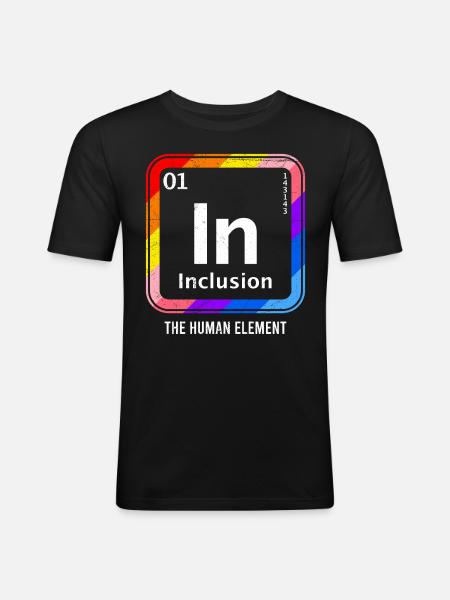 Inclusion Acceptation et solidarité pour - T-shirt près du corps Homme - noir