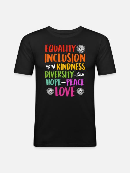 Inclusion handicap acceptation et sensibilisation - T-shirt près du corps Homme - noir