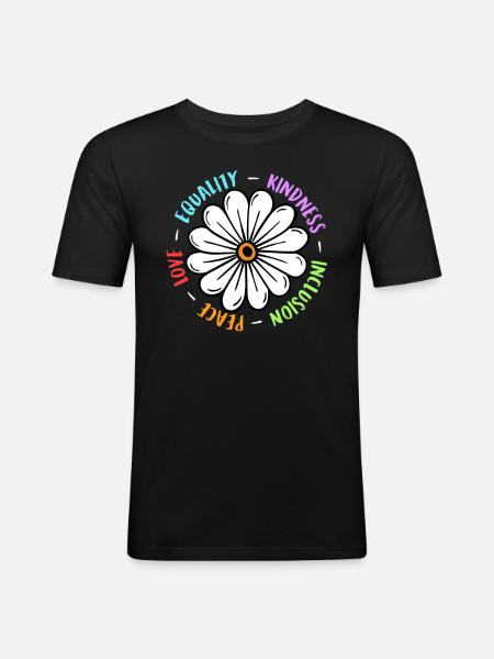 Inclusion handicap acceptation et sensibilisation - T-shirt près du corps Homme - noir