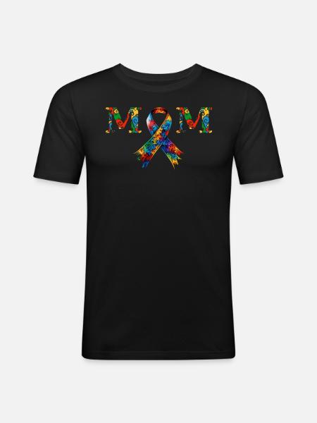 Autisme Mère Autisme Loop Autiste - T-shirt près du corps Homme - noir