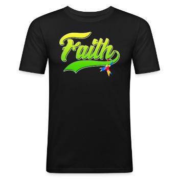 Autism Faith Consciousness Autistic - Men's Slim Fit T-Shirt - black - Front - Nik (191cm)