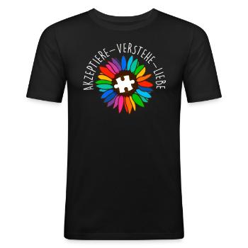 Autism Diversity Autistic Consciousness - Men's Slim Fit T-Shirt - black - Front - Nik (191cm)