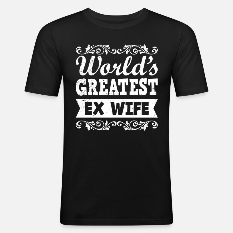 Weltbeste Ehefrau EX Scheidungsparty glücklich - Männer Slim Fit T-Shirt - Schwarz